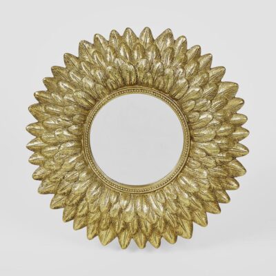 Fleurance French Provincial Gilt Feather Sunburst Mirror