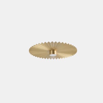 Foldstone Fluted Ceiling Light Natural Brass