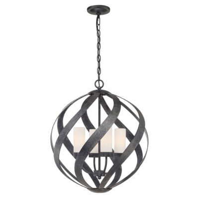 Forgehill Heritage Orb Outdoor Chandelier Old Black