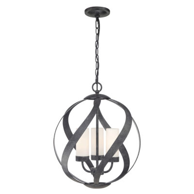Forgehill Transitional Outdoor Chandelier Old Black