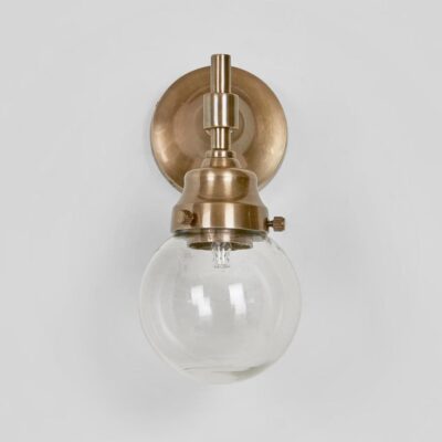 Forres Heritage Glass Globe Outdoor Wall Light Antique Brass
