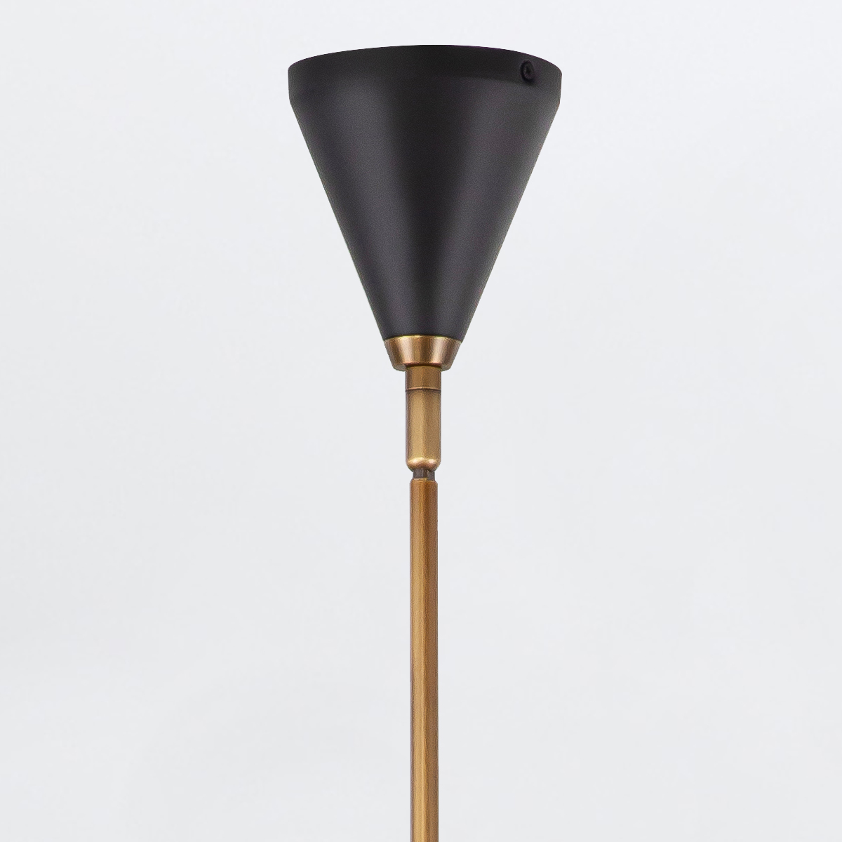 Foundry Lane Retro Modern Chandelier Black And Brass Foundry Lane Retro Modern Chandelier Black And Brass — detail view