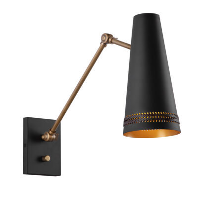 Foundry Lane Retro Modern Wall Light Matte Black