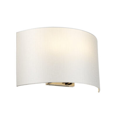 Foundry Row Curved Wall Light in Polished Chrome with Ivory Shade