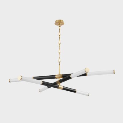 Foxbourne Contemporary Criss-Cross Chandelier Black and Brass