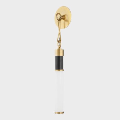 Foxbourne Contemporary Cylinder Wall Light Aged Bronze and Black