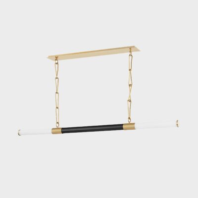 Foxbourne Contemporary Linear Pendant Light Aged Old Bronze and Black