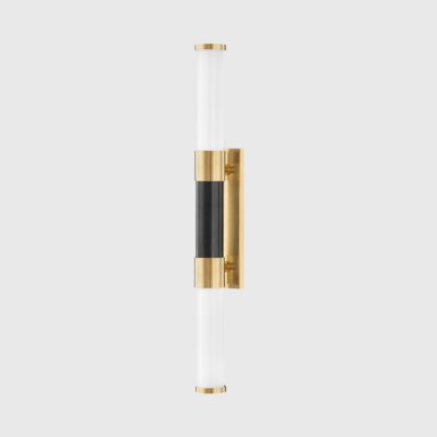 Foxbourne Contemporary Vertical Bar Wall Sconce Brass and Black