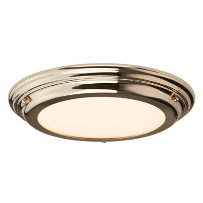 Foxcote Ribbed Ceiling Flush Light Polished Brass