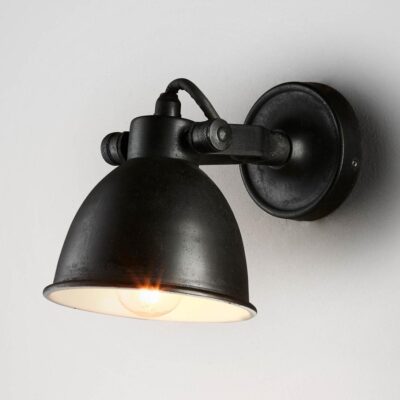 Foxfield Industrial Dome Wall Light Black