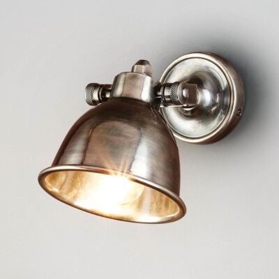 Foxfield Industrial Wall Light Antique Silver