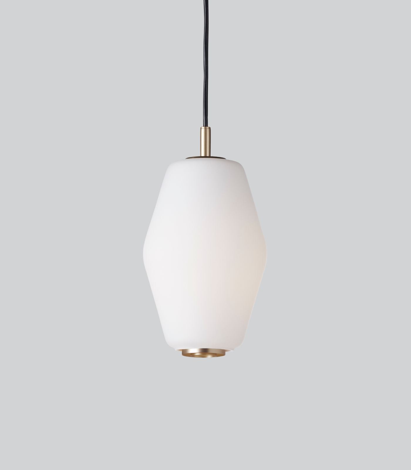Foxglen Contemporary Opal Glass Pendant Light Brass Fitting