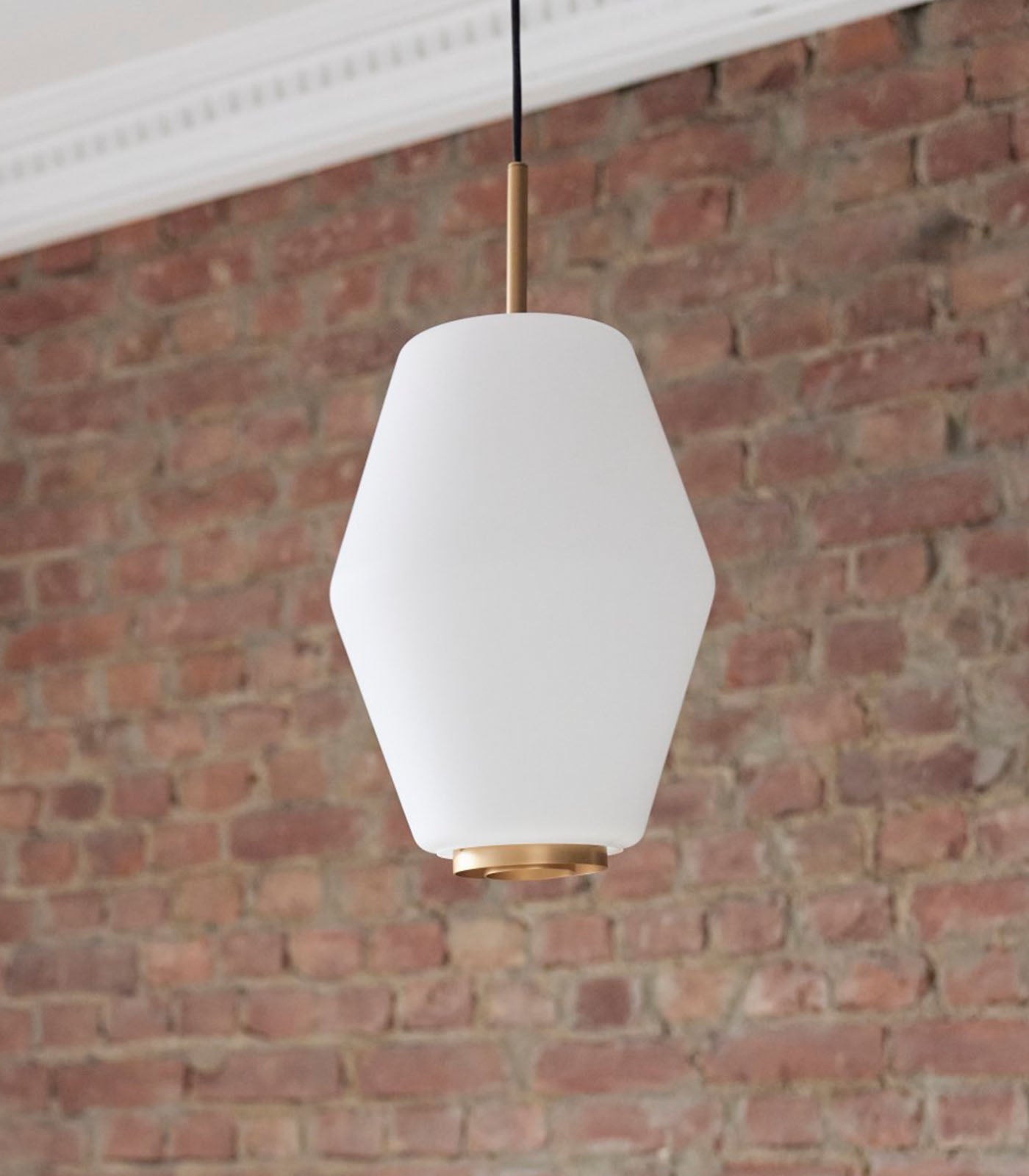 Foxglen Contemporary Opal Glass Pendant Light Brass Fitting Foxglen Contemporary Opal Glass Pendant Light Brass Fitting
