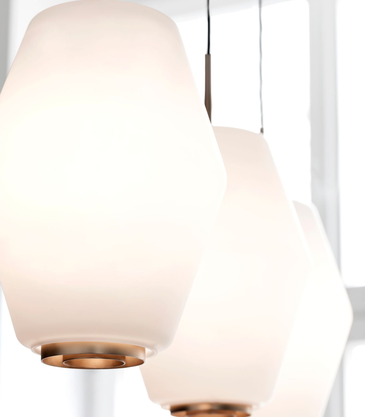 Foxglen Contemporary Opal Glass Pendant Light Brass Fitting Foxglen Contemporary Opal Glass Pendant Light Brass Fitting
