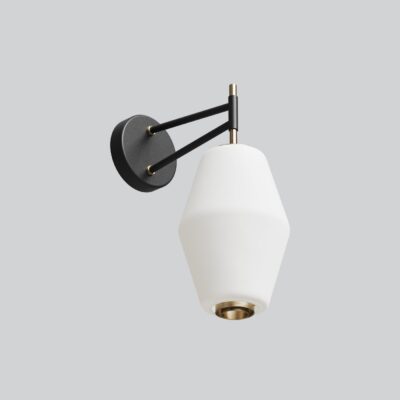 Foxglen Mid-Century Wall Light Black and Brass