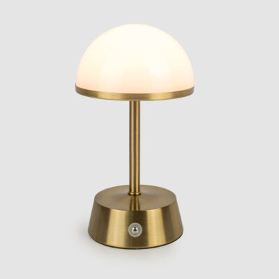Funglow Mushroom Rechargeable Table Lamp Antique Brass