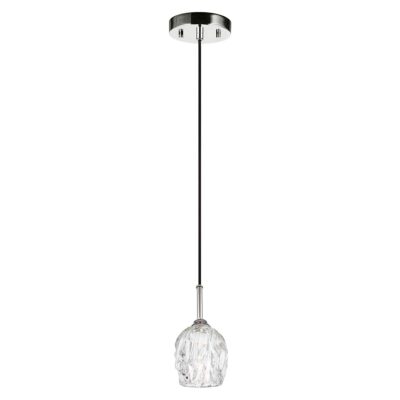 Garnet Hollow Textured Glass Mini Pendant Polished Nickel