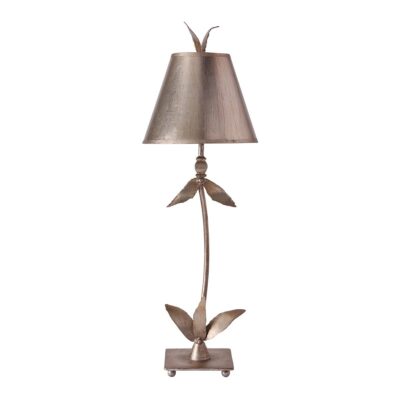 Gilded Blossom Silver Leaf Botanical Table Lamp