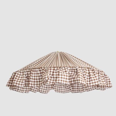 Gleaford French Provincial Pleated Lampshade Brown Gingham