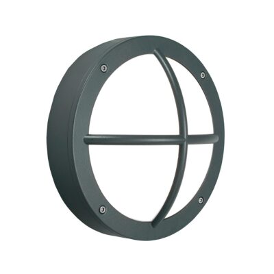 Glenavon Round Cast Aluminium Outdoor Wall Light in Graphite