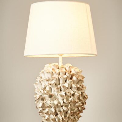 Glenhaven Hamptons Coral Textured Ceramic Table Lamp Ivory
