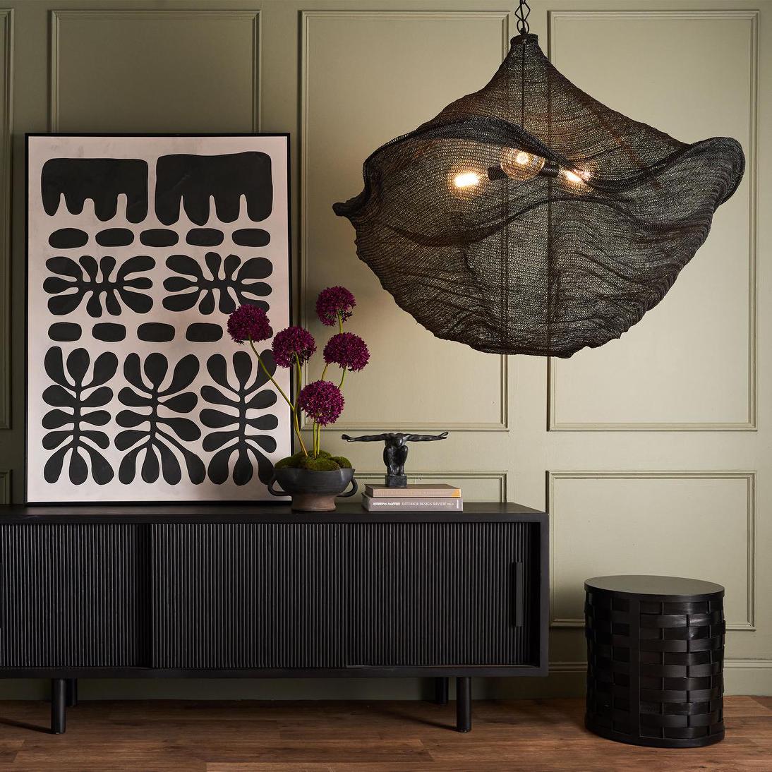 Glenhurst Woven Mesh Dome Pendant Light Black Glenhurst Woven Mesh Dome Pendant Light Black