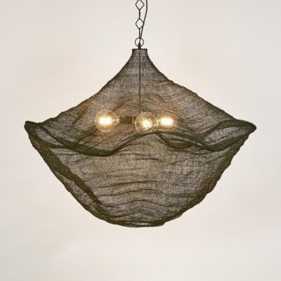 Glenhurst Woven Mesh Dome Pendant Light Black