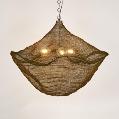 Glenhurst Woven Wire Dome Pendant Antique Brass