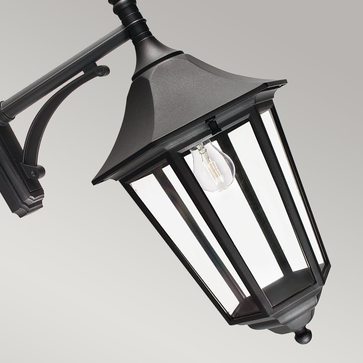 Glenrowan Gate Traditional Outdoor Wall Lantern Black Glenrowan Gate Traditional Outdoor Wall Lantern Black โ detail view