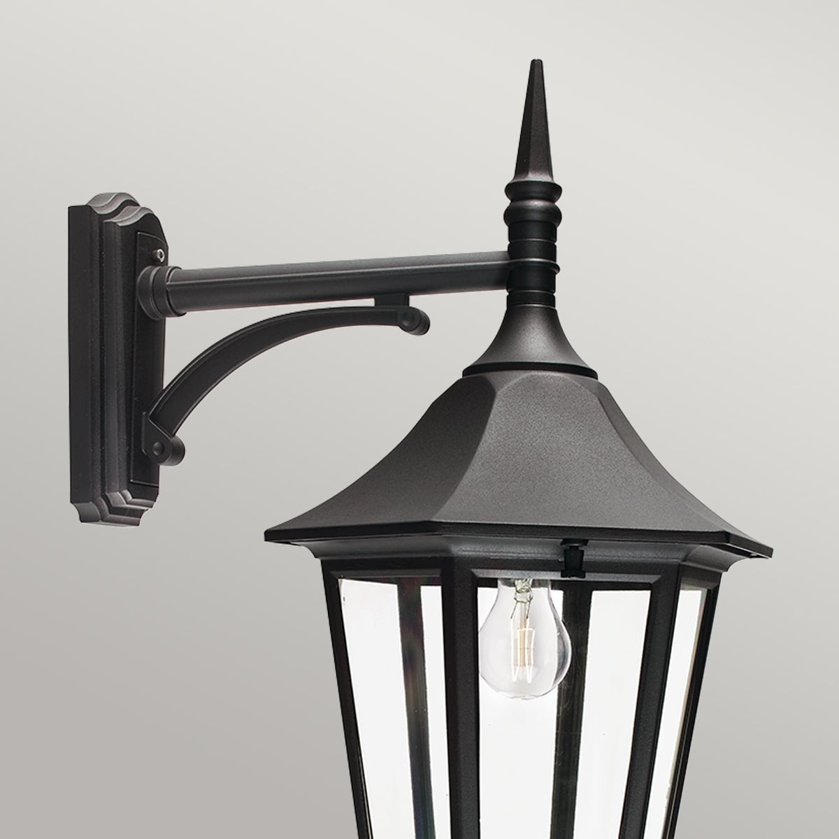 Glenrowan Gate Traditional Outdoor Wall Lantern Black Glenrowan Gate Traditional Outdoor Wall Lantern Black โ detail view