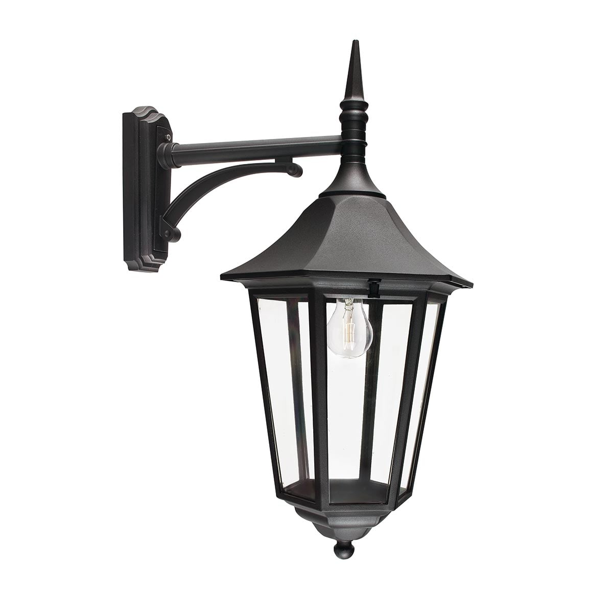 Glenrowan Gate Traditional Outdoor Wall Lantern Black