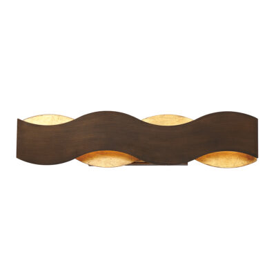 Glenrowan Park Contemporary Wave Wall Light in Bronze and Gold