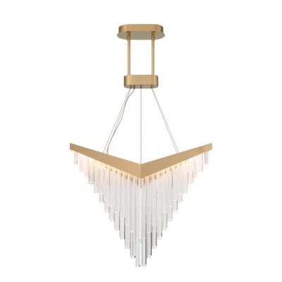 Goldcrest Wall Contemporary Chevron Crystal Chandelier Brushed Gold