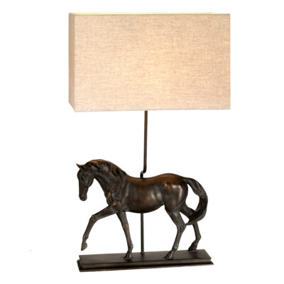 Golden Meadow French Provincial Horse Table Lamp Bronze Patina