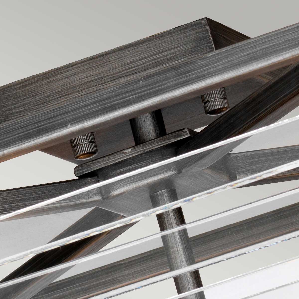Grande Sablon Industrial Ceiling Flush in Painted Gunmetal Grande Sablon Industrial Ceiling Flush in Painted Gunmetal — detail view