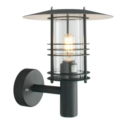 Grandmere Harbour Coastal Outdoor Wall Lantern Black