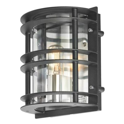 Grandmere Harbour Coastal Outdoor Wall Light Black