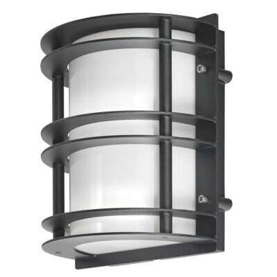 Grandmere Harbour Coastal Outdoor Wall Light Black With Opal Glass