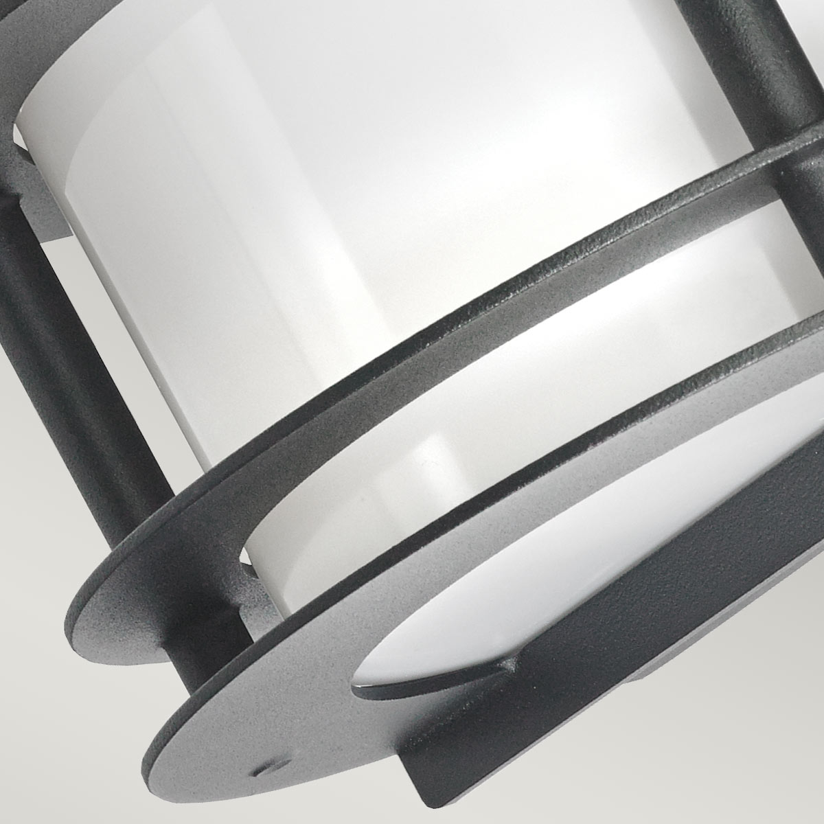 Grandmere Harbour Coastal Outdoor Wall Light Black With Opal Glass Grandmere Harbour Coastal Outdoor Wall Light Black With Opal Glass — detail view