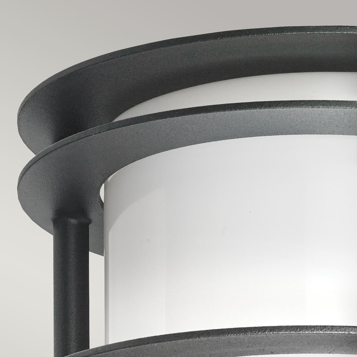 Grandmere Harbour Coastal Outdoor Wall Light Black With Opal Glass Grandmere Harbour Coastal Outdoor Wall Light Black With Opal Glass — detail view