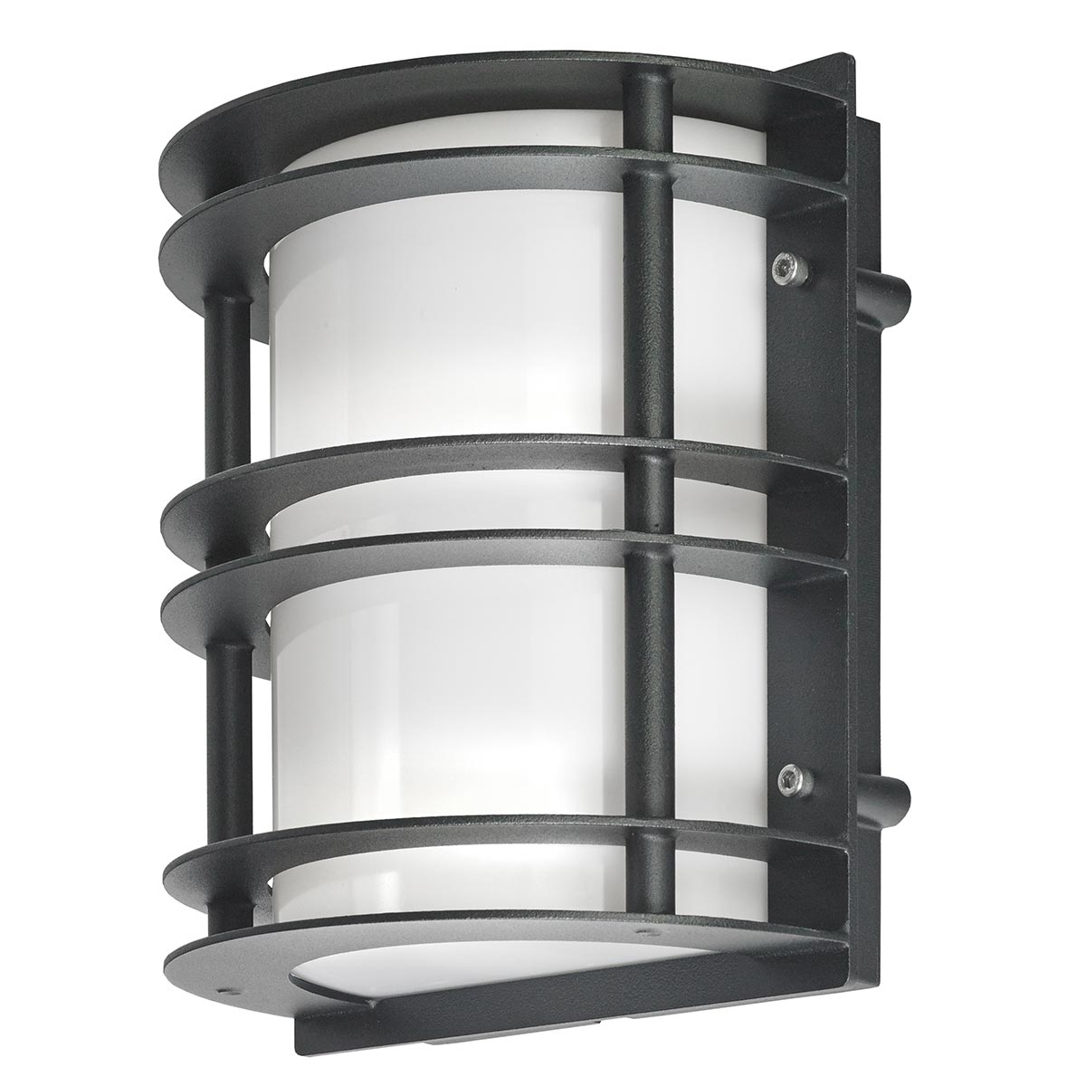 Grandmere Harbour Coastal Outdoor Wall Light Black With Opal Glass