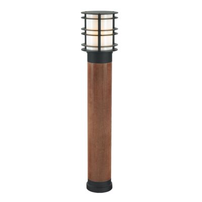 Grandmere Harbour Hamptons Outdoor Bollard Light Stained Wood And Black
