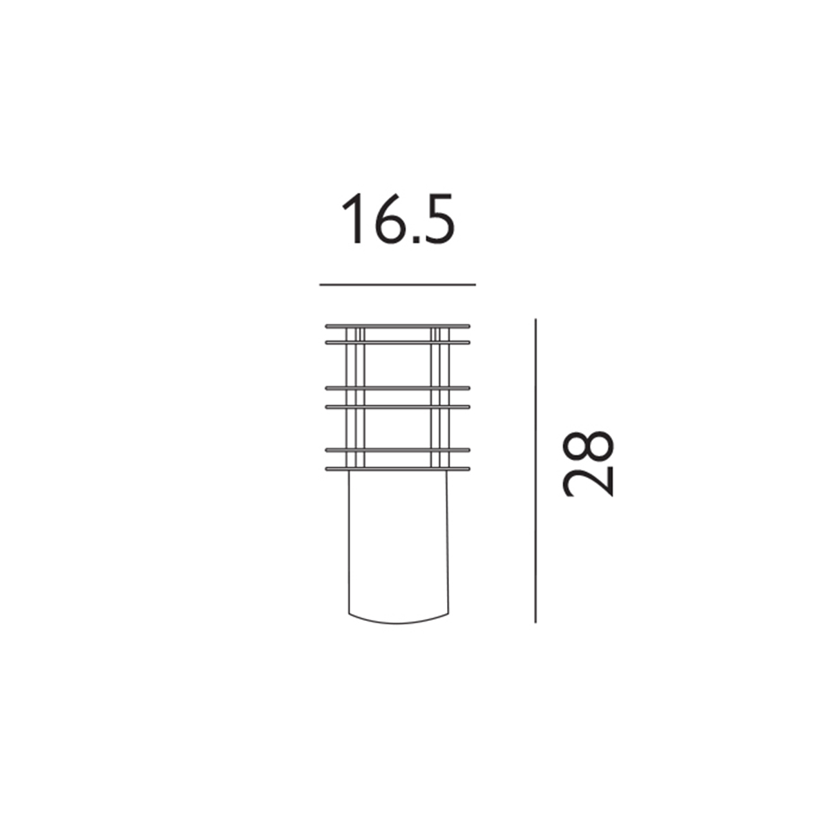 Grandmere Harbour Ribbed Cage Outdoor Bollard Black Grandmere Harbour Ribbed Cage Outdoor Bollard Black