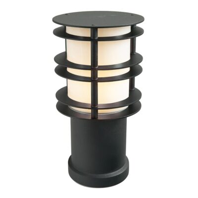 Grandmere Harbour Ribbed Cage Outdoor Bollard Black