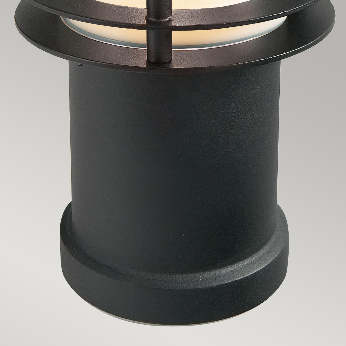 Grandmere Harbour Ribbed Cage Outdoor Bollard Black Grandmere Harbour Ribbed Cage Outdoor Bollard Black — detail view
