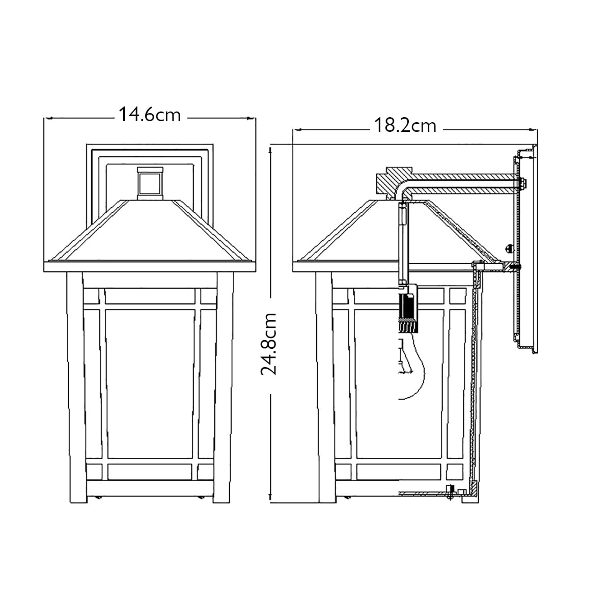 Grantham Abbey Traditional Small Outdoor Wall Lantern Black Grantham Abbey Traditional Small Outdoor Wall Lantern Black