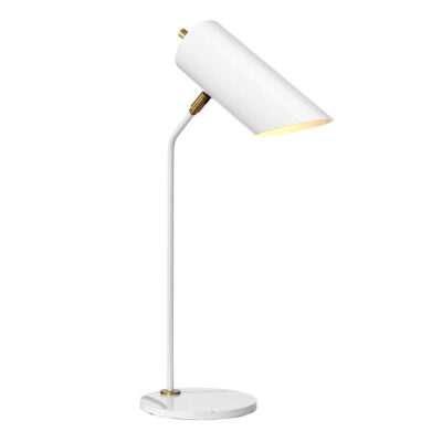 Grantmoor Grey Contemporary Table Lamp White and Aged Brass