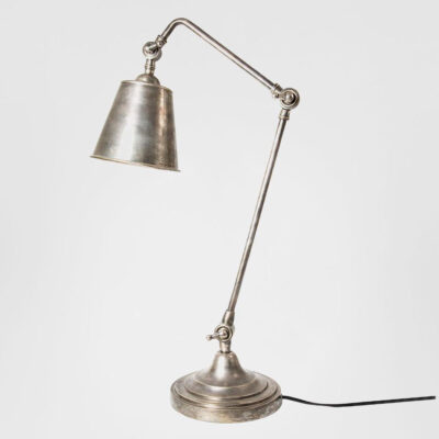 Granville Industrial Desk Lamp Antique Silver