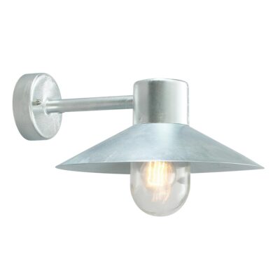 Grasmere Post Industrial Outdoor Wall Light in Galvanised Steel
