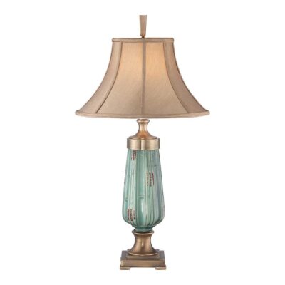 Greenspire French Provincial Table Lamp Green Aged Brass